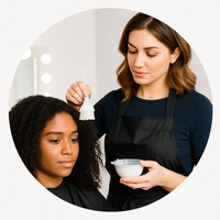Application de produits et utilisation d’outils professionnels pendant une session de formation en présentiel Myriam•K Paris®